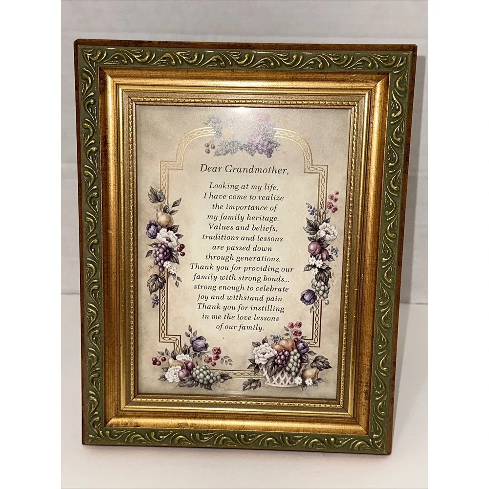 Heartfelt Inc Letters From The Heart Grandmother Framed Poem Kathy Seek 2001